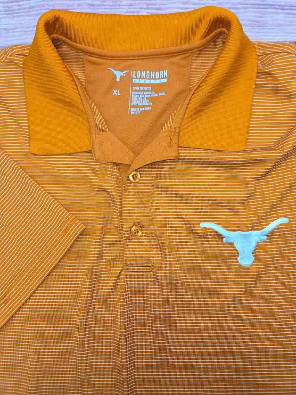 Texas Longhorn Apparel Orange Striped Polo XL